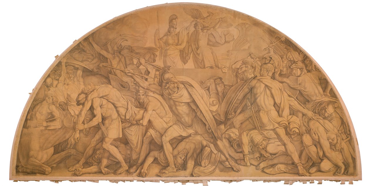 Der Kampf um den Leichnam des Patroklos door Peter von Cornelius