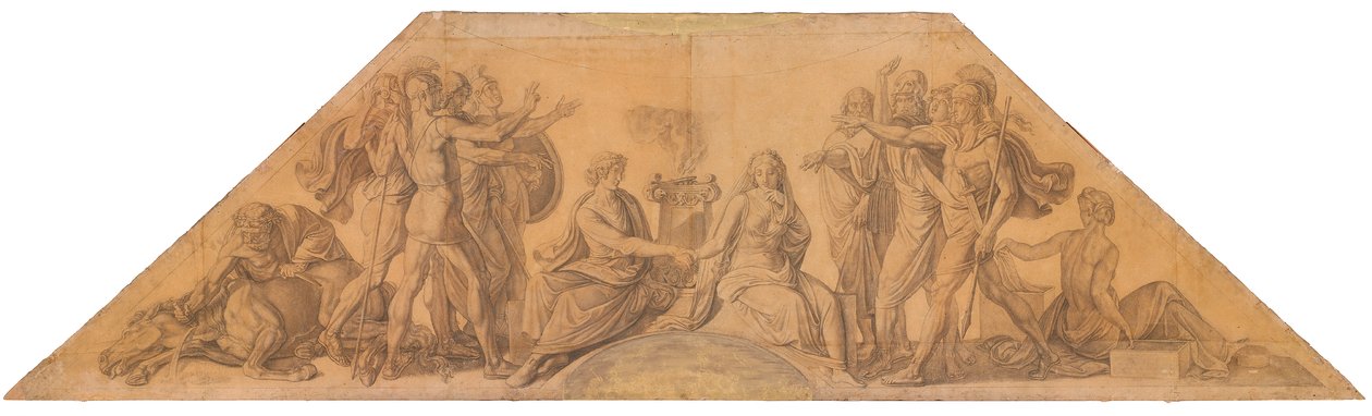 Die Vermählung von Menelaos und Helena door Peter von Cornelius