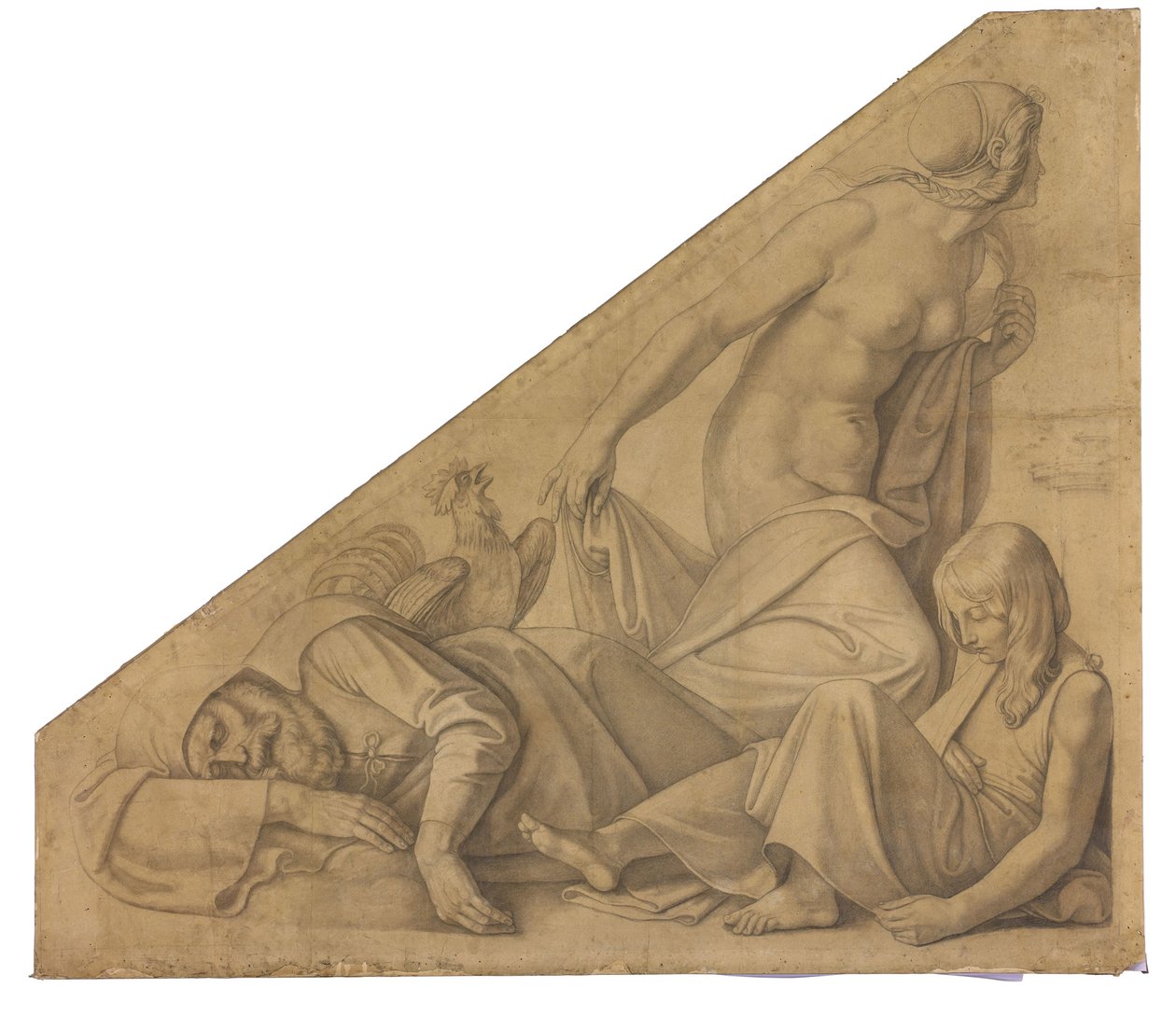 Eos, Tithonos und Memnon. Karton zu den Deckenbildern der Münchner Glyptothek door Peter von Cornelius