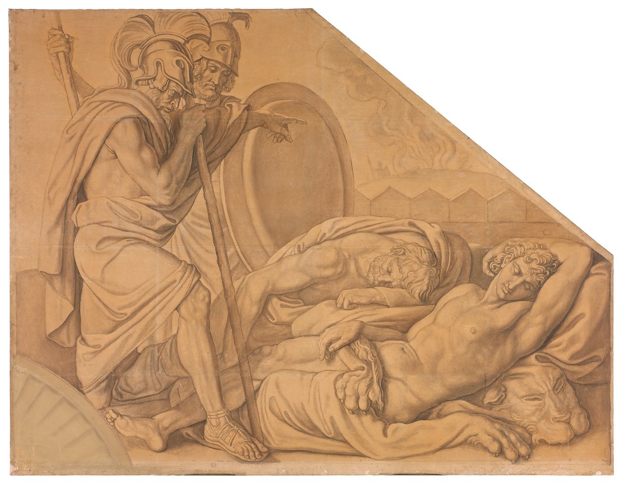 Nestor und Agamemnon wecken den Diomedes door Peter von Cornelius