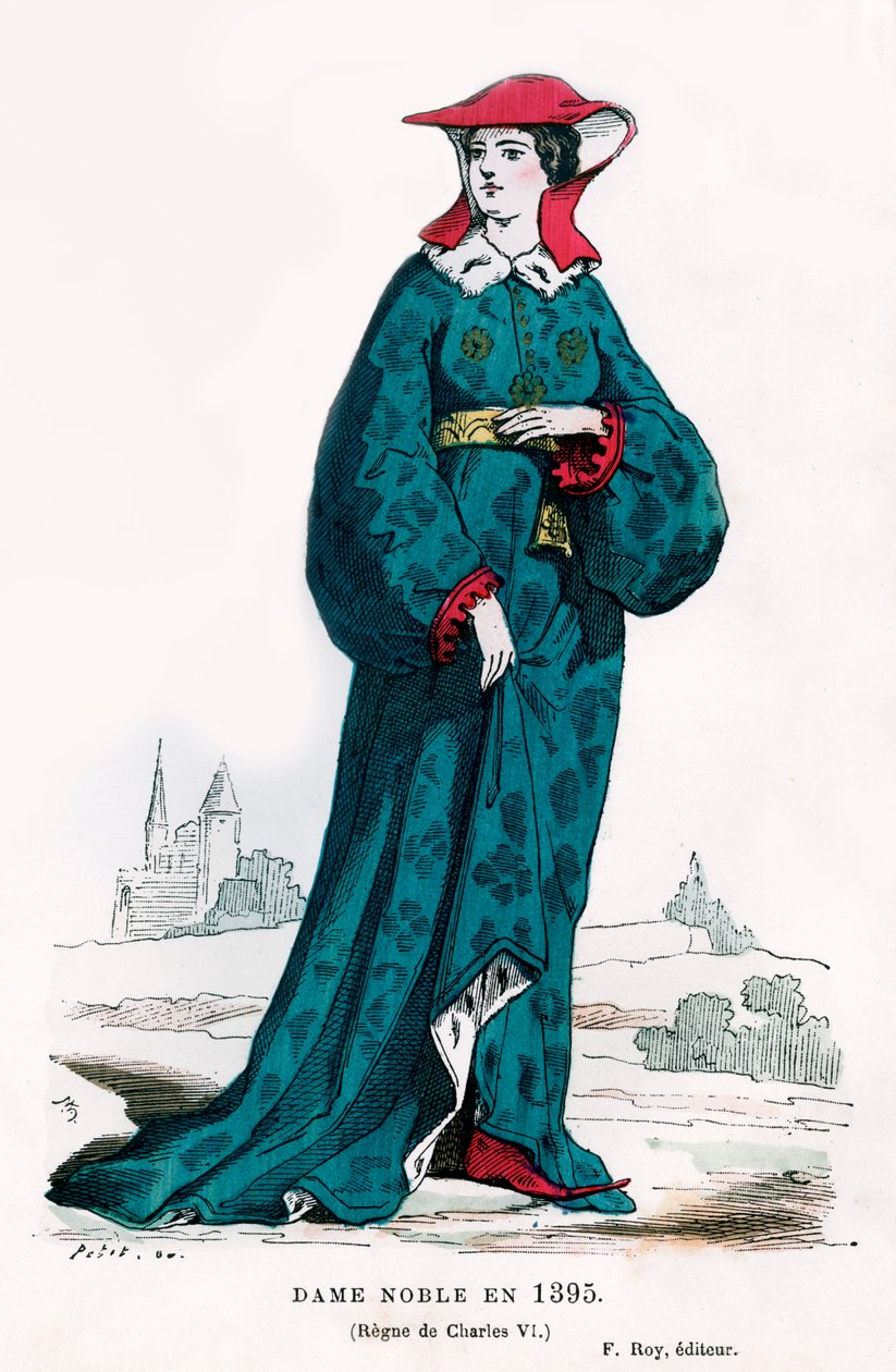 Adellijke Vrouw uit de Tijd van Karel VI van Frankrijk door Petit