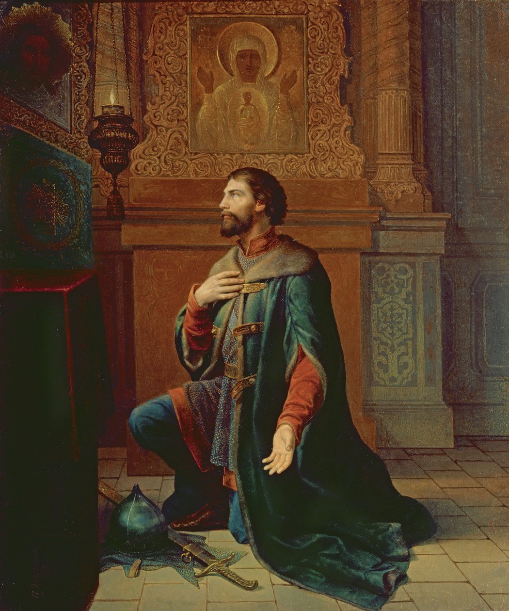 Een Boyar voor de Campagne, 1871 door Petr Mikhailovich Shamshin