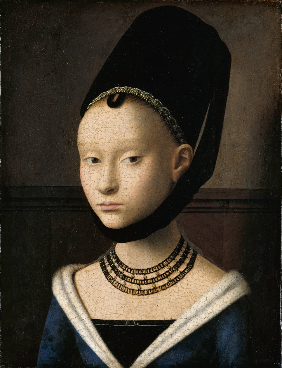 Portret van een jonge vrouw door Petrus Christus