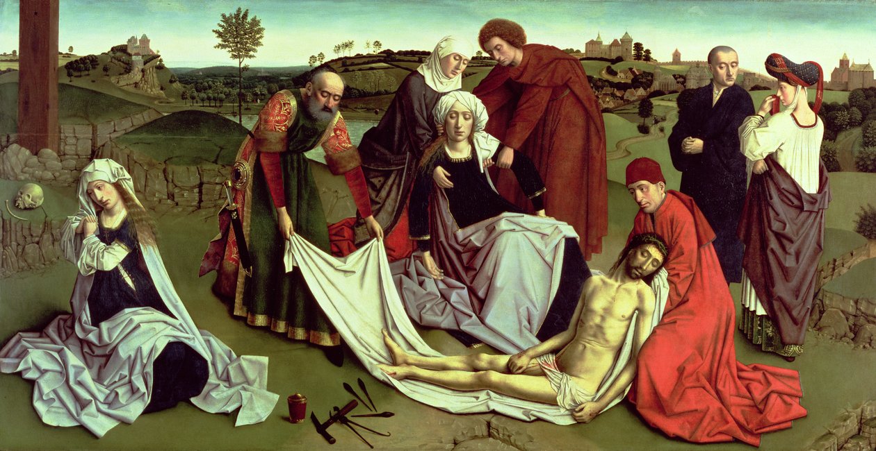 De Bewening over de Dode Christus door Petrus Christus