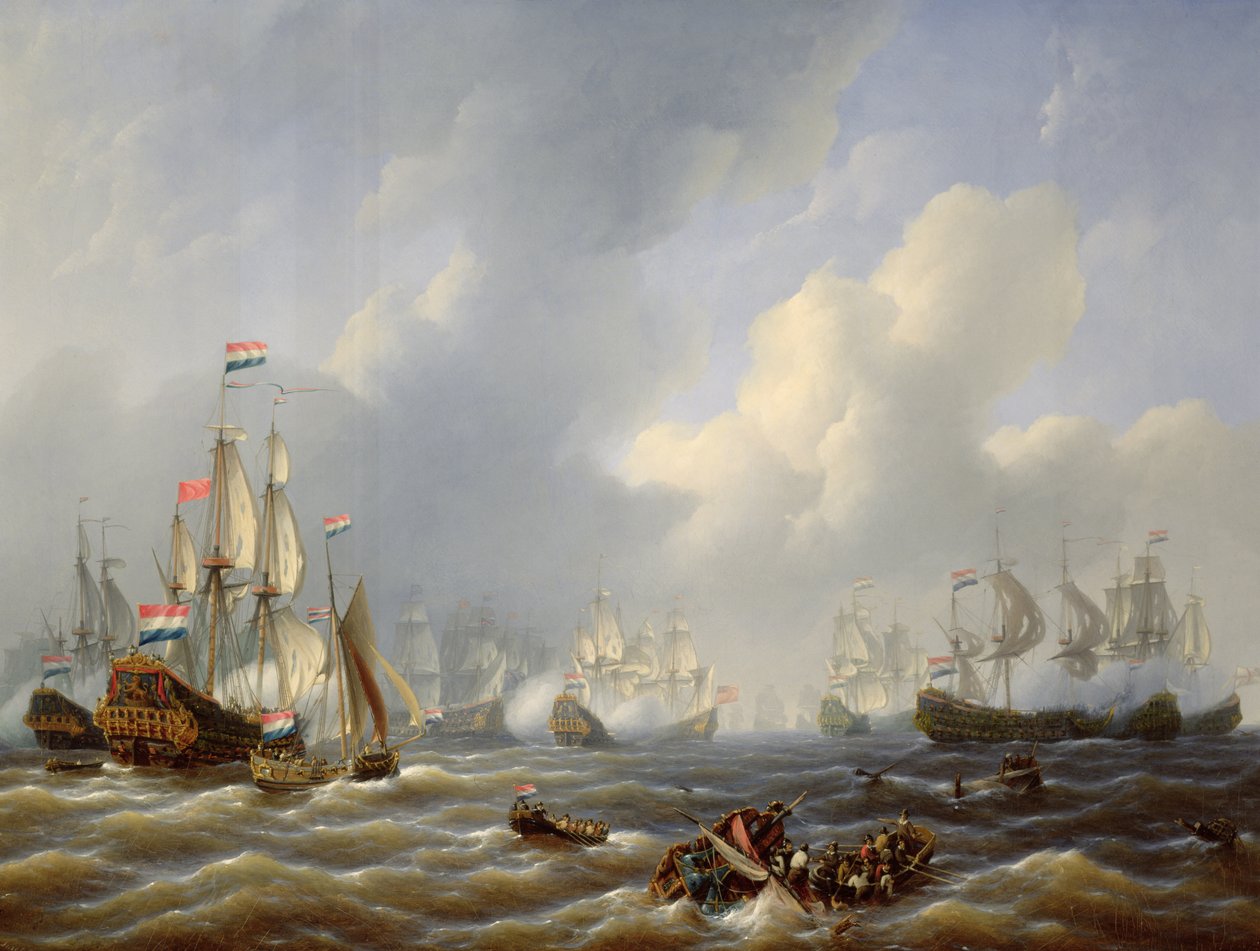 De Slag bij Camperdown op 11 oktober 1797 door Petrus Johann Schotel