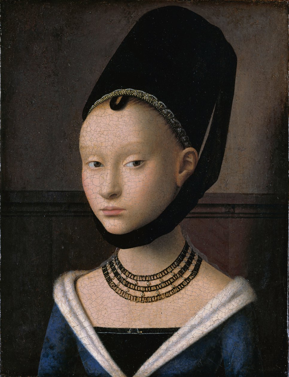 Portret van een jonge vrouw door Petrus Christus
