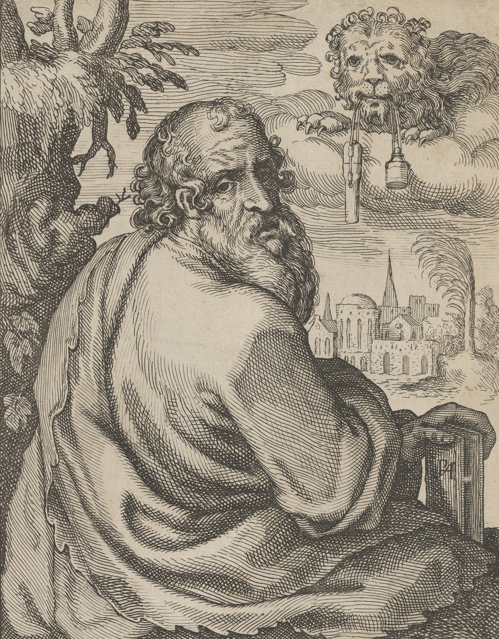 Markus, uit De Vier Evangelisten, 1610-20 door Petrus Feddes