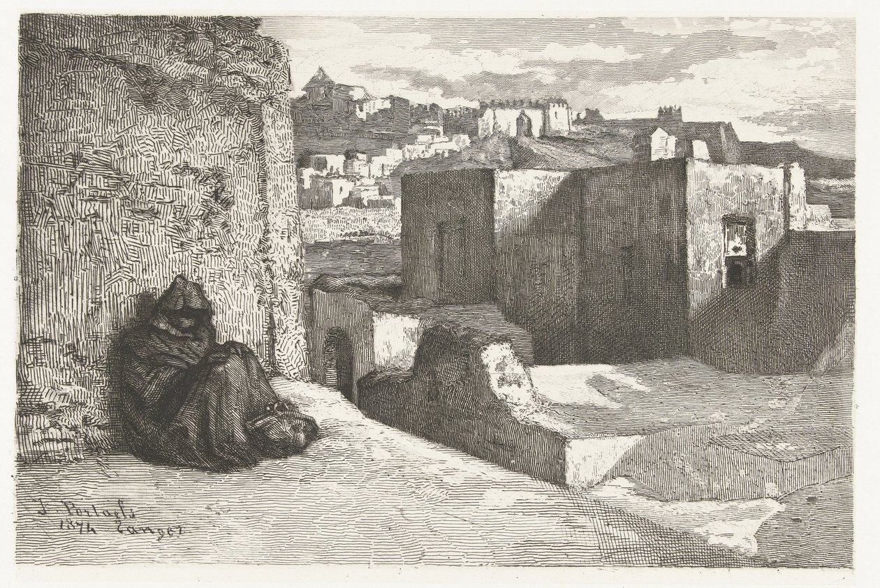 Gezicht op Tanger door Petrus Johannes Arendzen (attributed to)