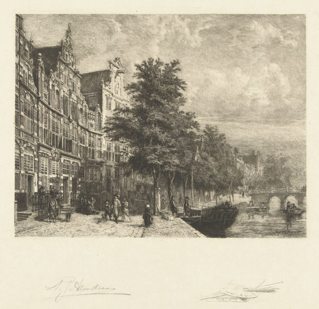 Gezicht op de Herengracht door Petrus Johannes Arendzen