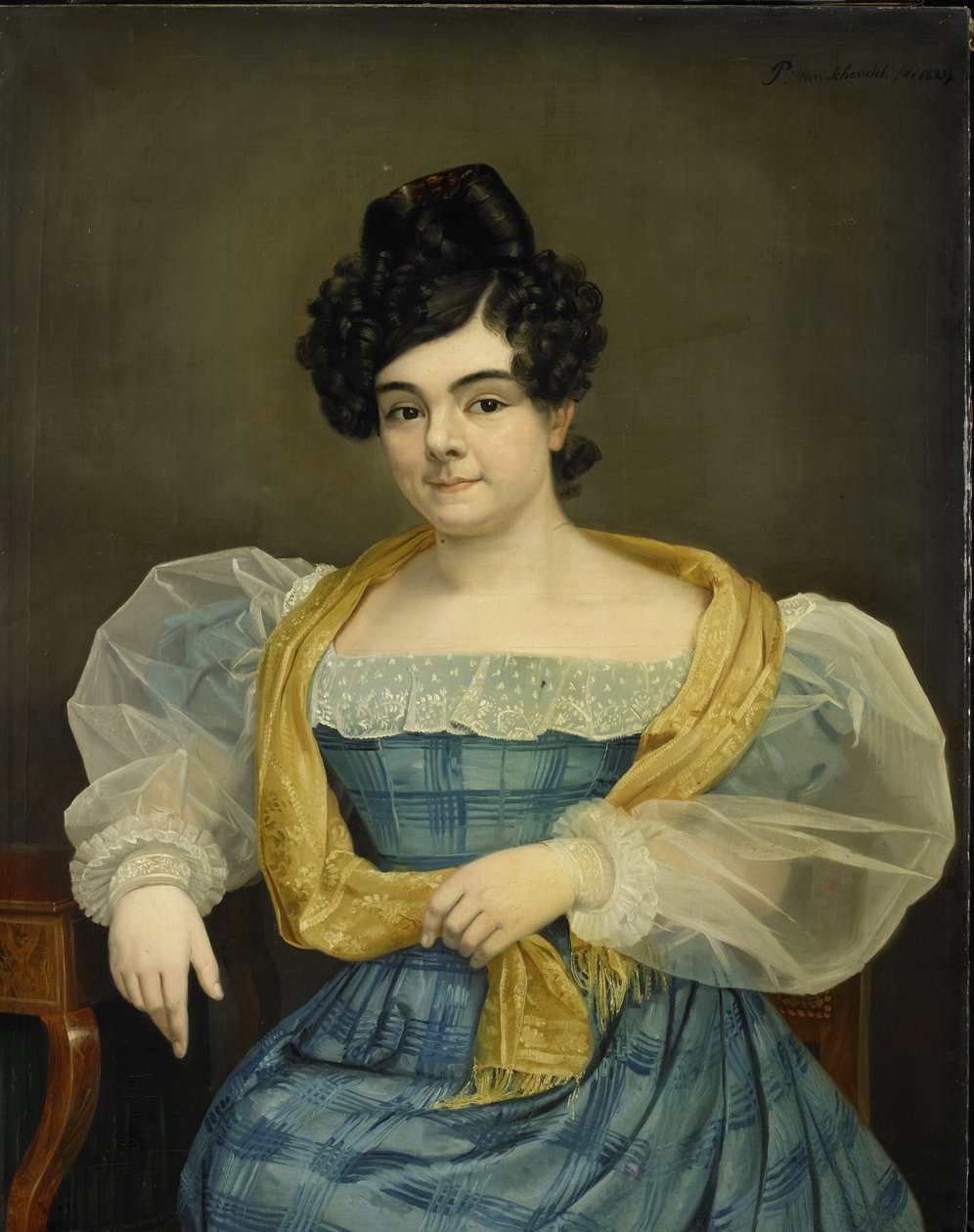 Portrait of Adriana Johanna van Wijck door Petrus van Schendel