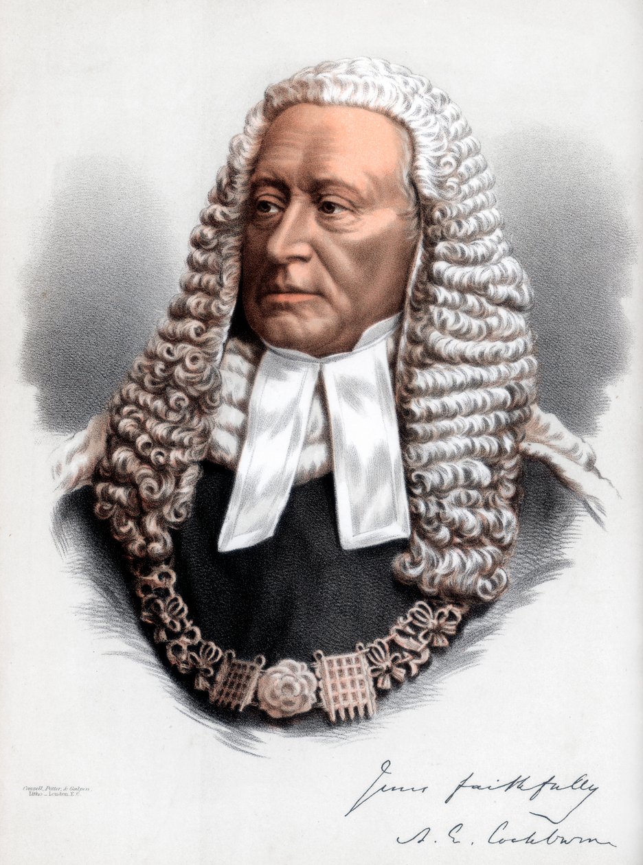 Sir Alexander James Edmund Cockburn, 12e Baronet, Lord Chief Justice van Engeland, ca. 1890 door Petter and Galpin Cassell