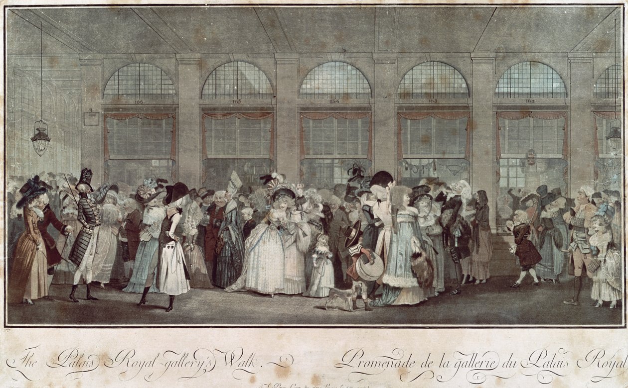 De Wandelgang van de Palais Royal Galerie door Philibert Louis Debucourt