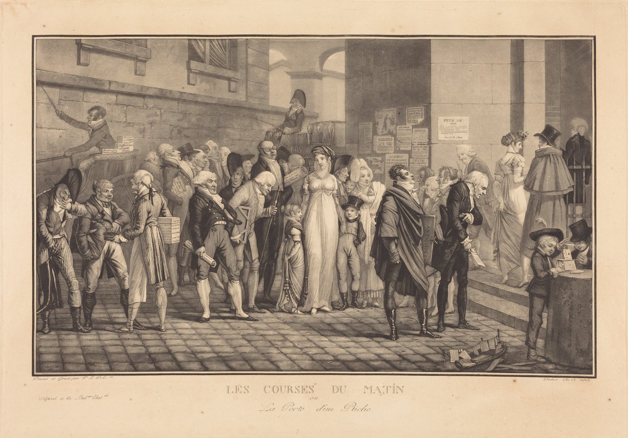 De ochtendraces, of de deur van een rijke man door Philibert-Louis Debucourt