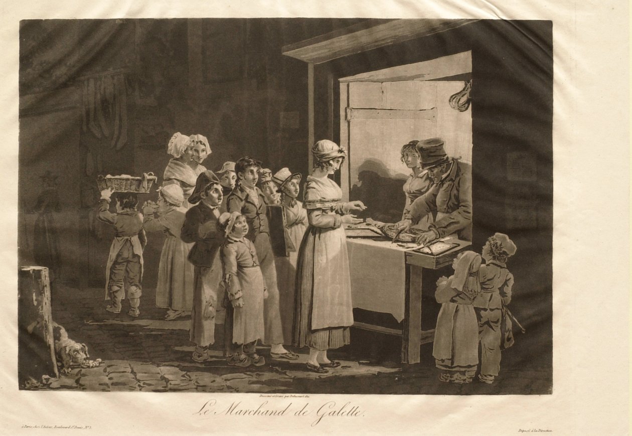 De pannenkoekenverkoper door Philibert-Louis Debucourt