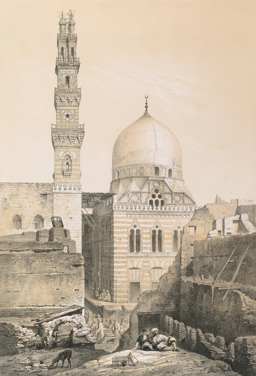Moskee en graftombe van El Ghoury door Philibert Joseph Girault de Prangey