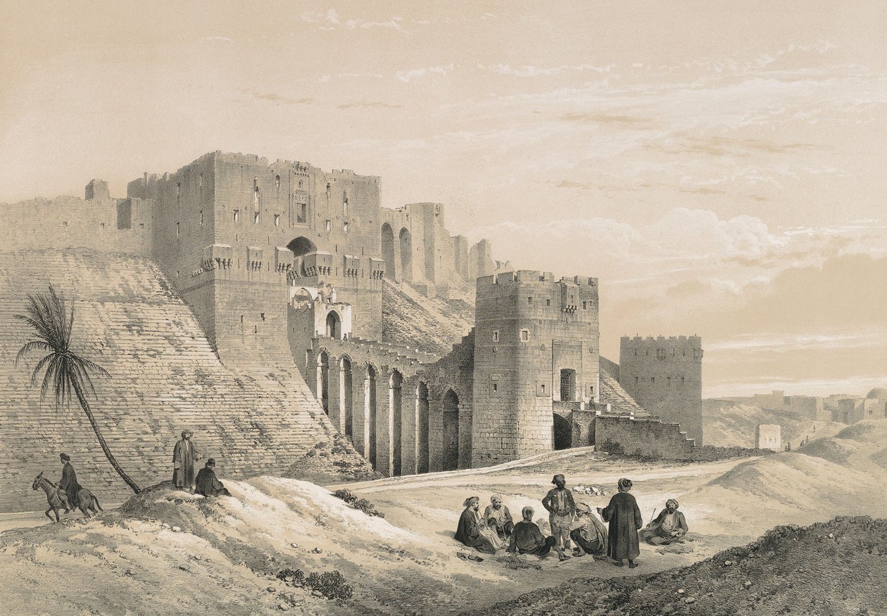 De citadel van Aleppo door Philibert Joseph Girault de Prangey