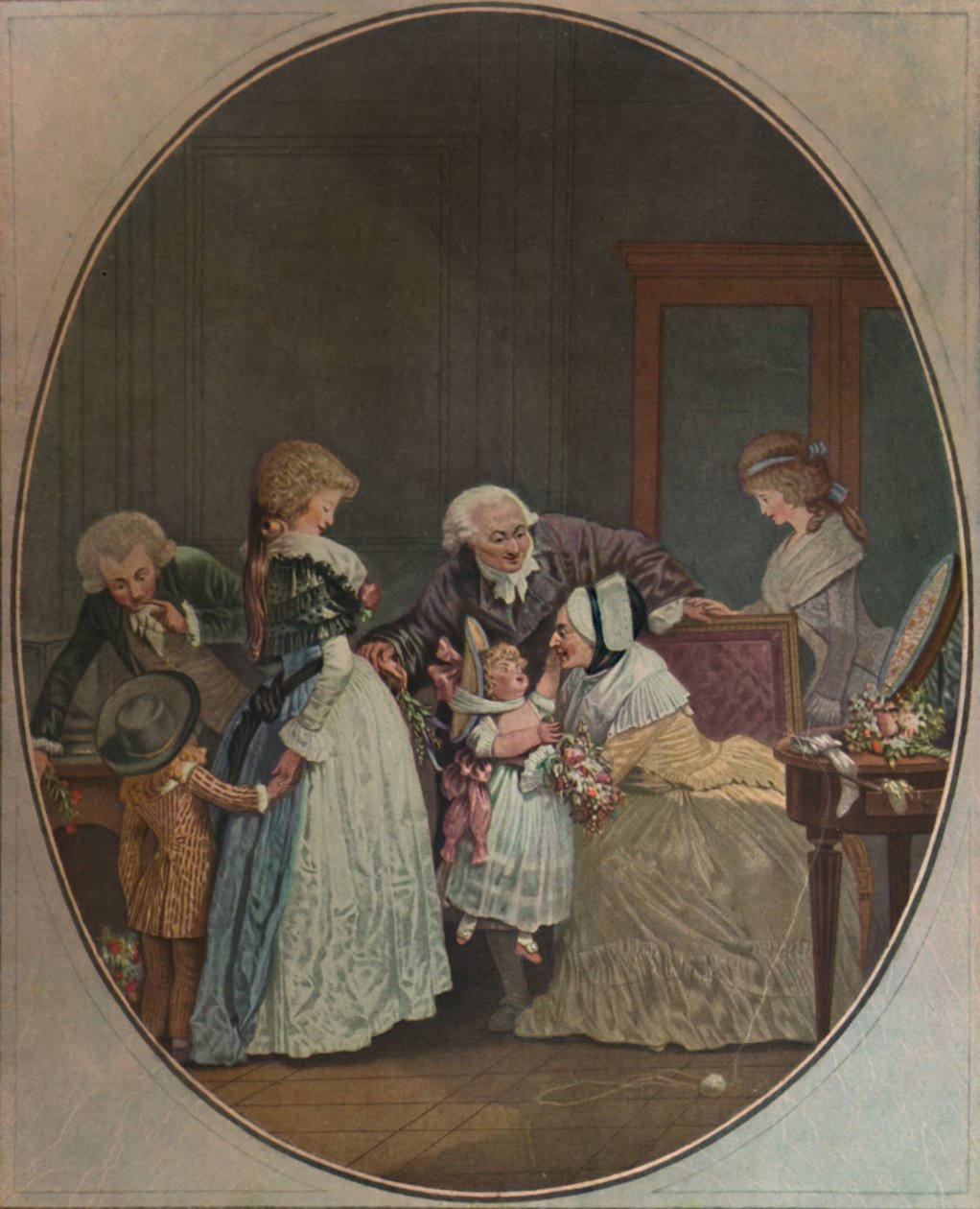 Les Bouquets, Ou La Fête De La GrandMaman, 1788, 1913 door Philibert Louis Debucourt