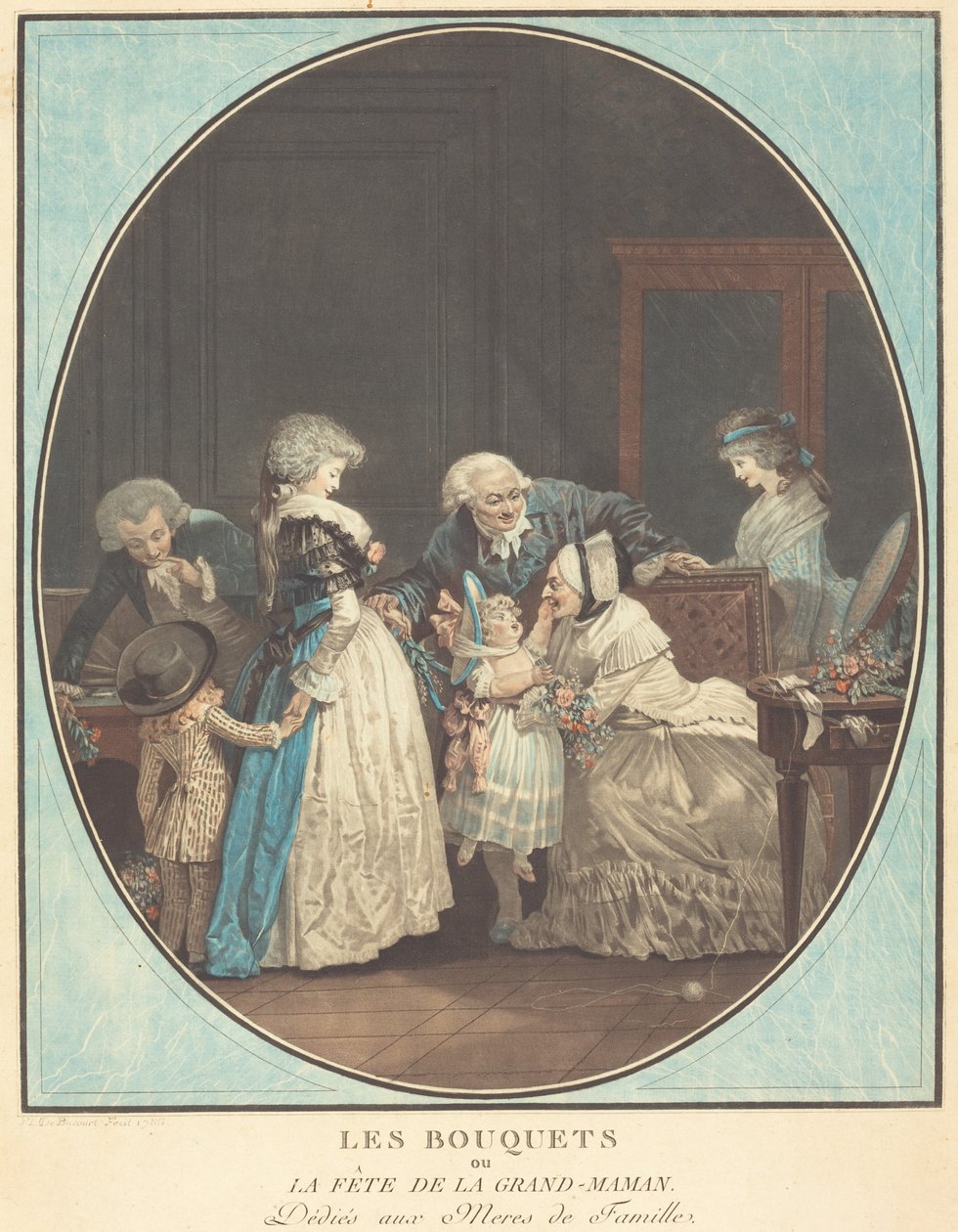 De Boeketten, of het Feest van de Grootmoeder door Philibert Louis Debucourt