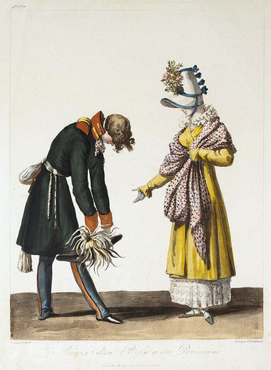 Afscheid van een Russische Officier met een Parijse Vrouw, 1816 door Philibert Louis Debucourt