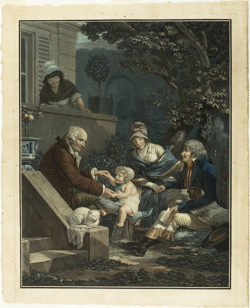 Vaderlijke genoegens door Philibert-Louis Debucourt
