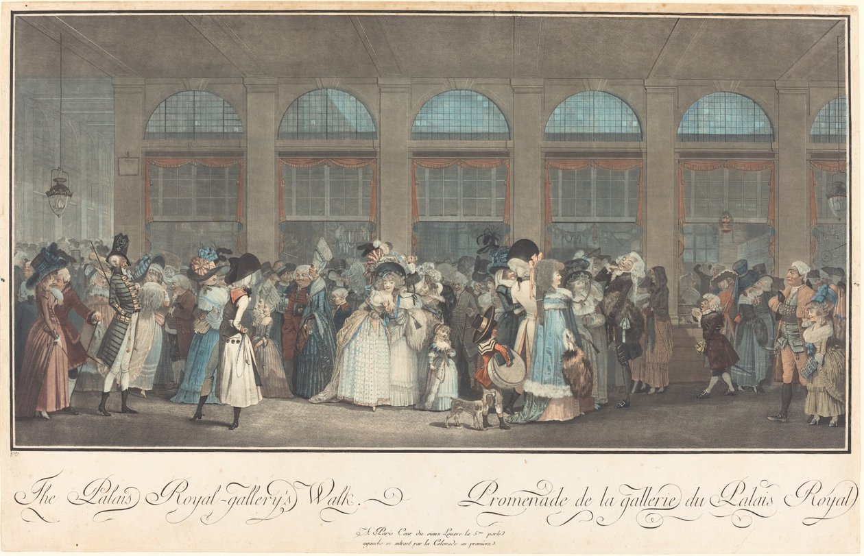 De Palais Royal - Galerijwandeling, 1787 door Philibert Louis Debucourt