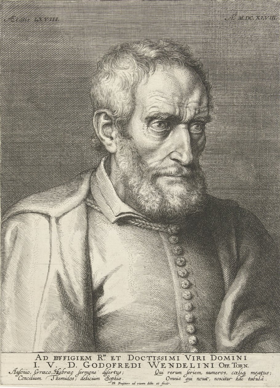 Portret van Godefridus Wendelinus op 68-jarige leeftijd door Philip Fruytiers (1648) door Philip Fruytiers