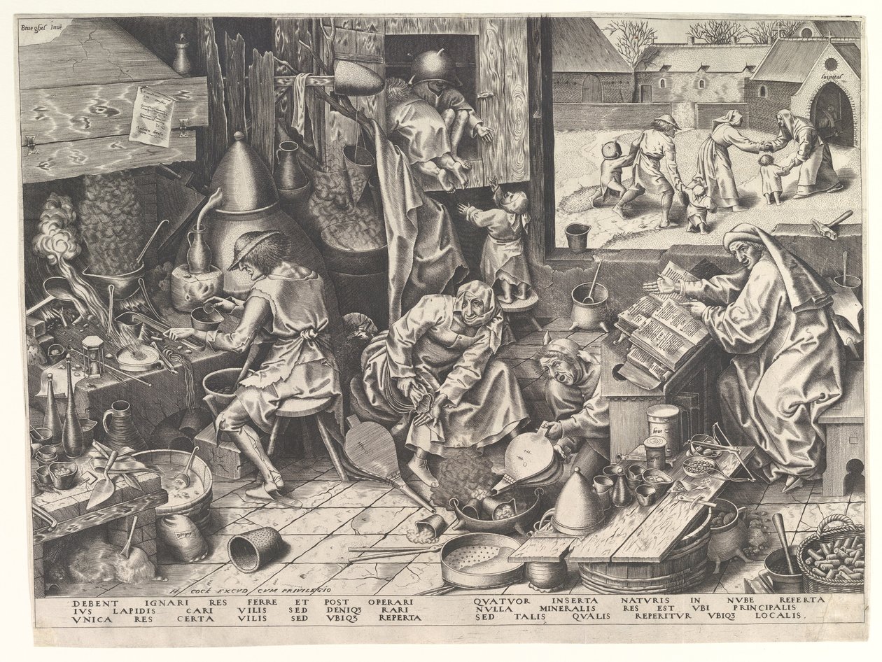 De Alchemist door Philip Galle