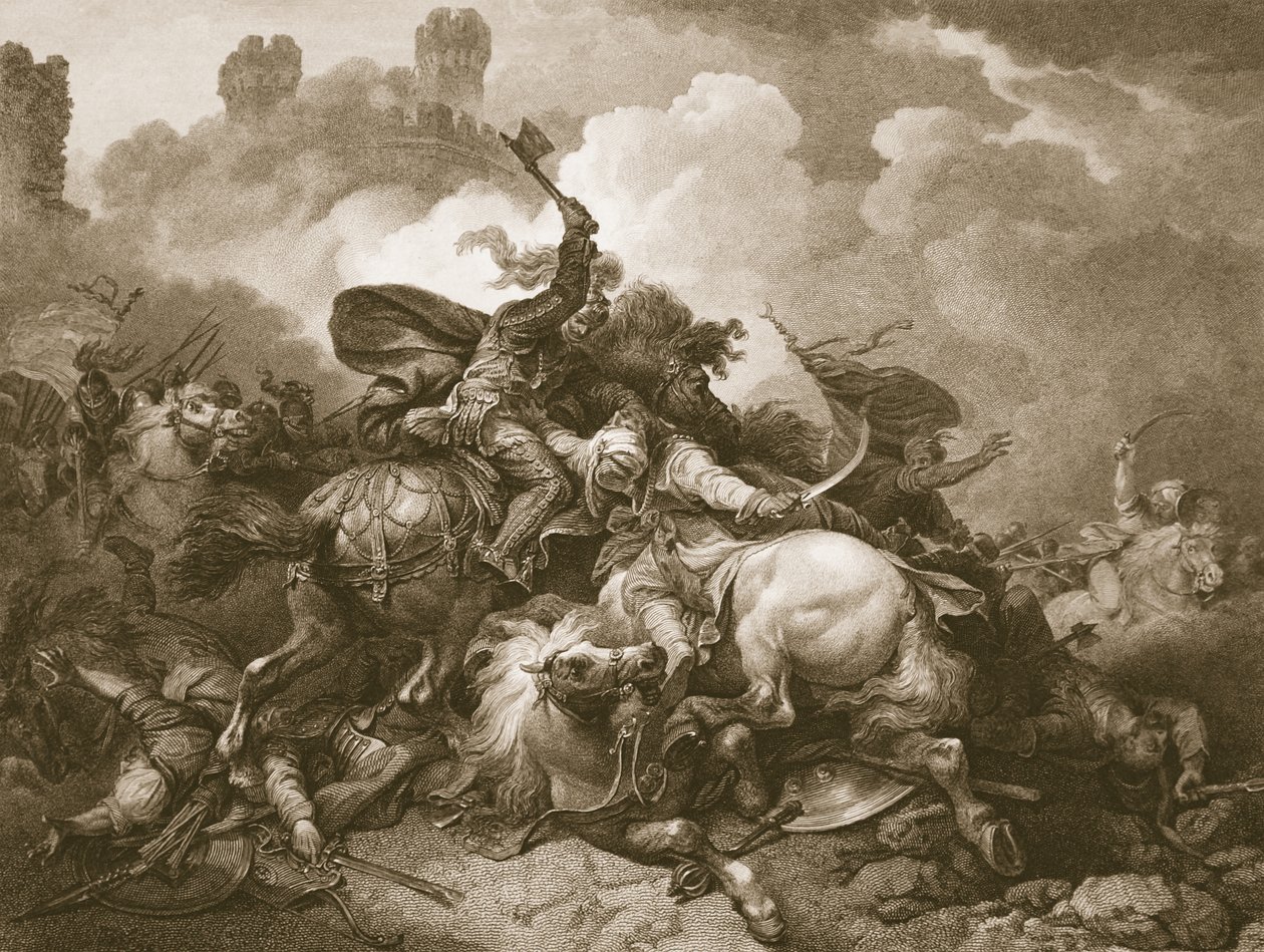 Richard de Eerste in Palestina, gegraveerd door A. Smith, illustratie uit David Hume