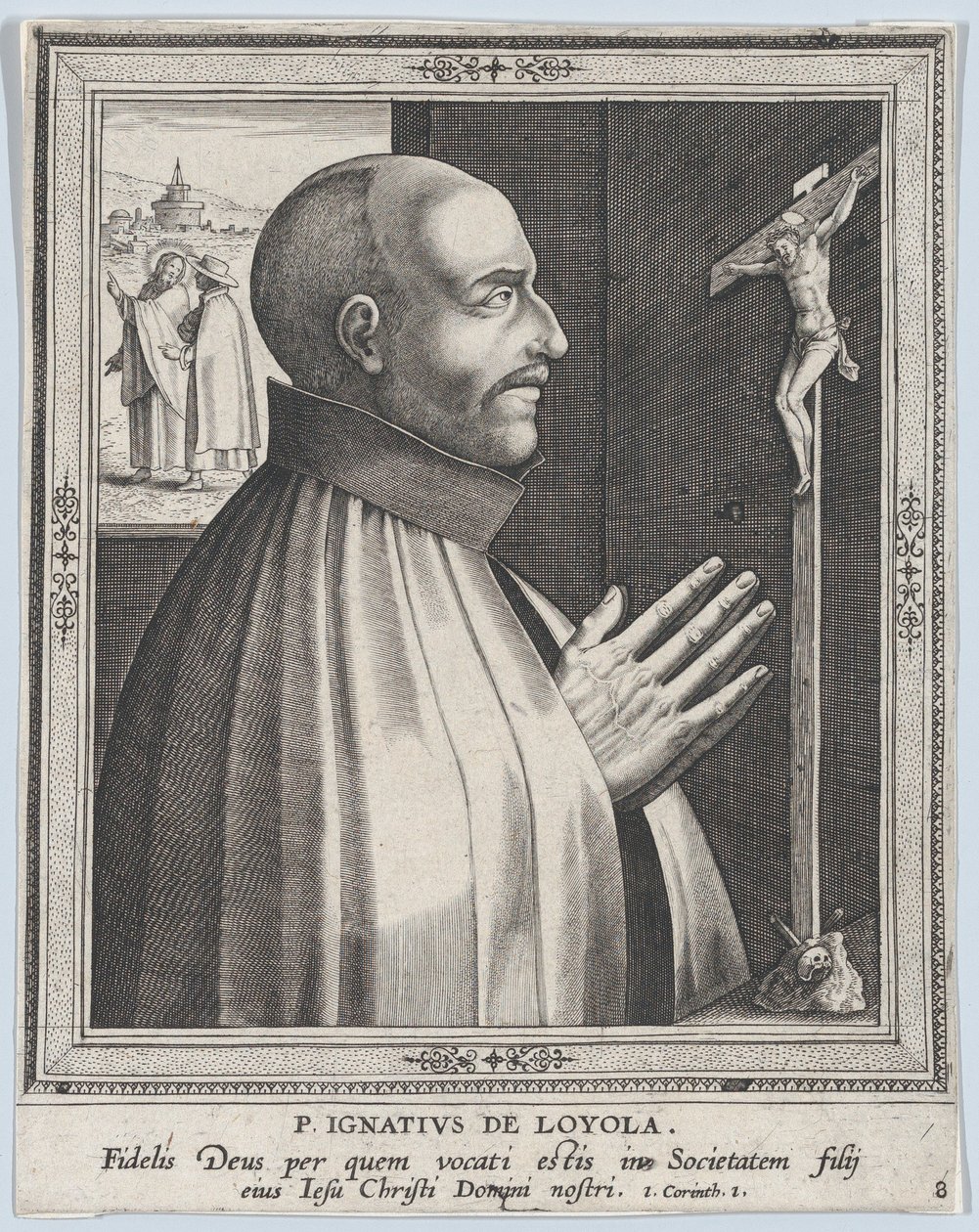 St. Ignatius van Loyola, uit de serie Mannelijke Stichters van Religieuze Ordes, voor 1610 door Philip Galle