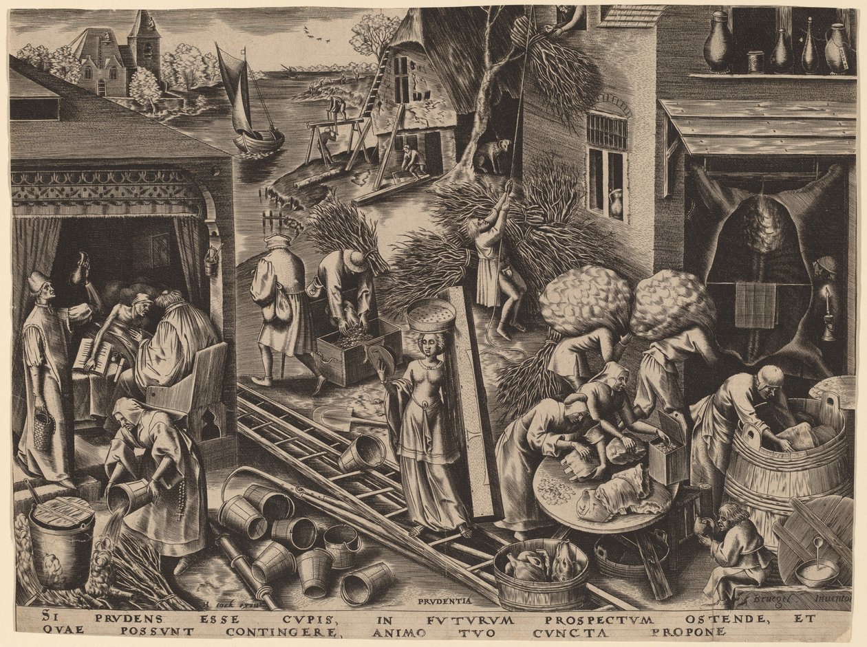 Voorzichtigheid door Philip Galle after Pieter Bruegel the Elder