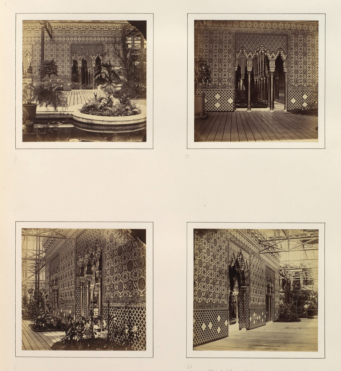 Alhambra Hof Gevel naar het Schip, Ingang naar de Alhambra Hof, Zijaanzicht door Philip Henry Delamotte.