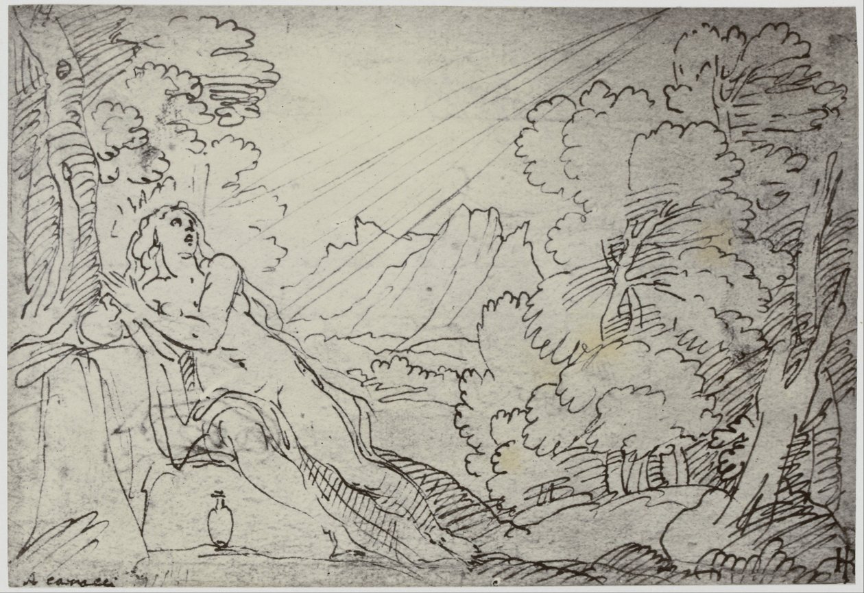Een Engel die een Ziel naar het Paradijs Brengt door Philip Henry Delamotte