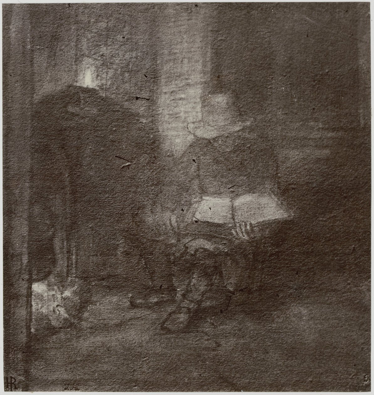 Rembrandt, Een oude man die leest door Philip Henry Delamotte