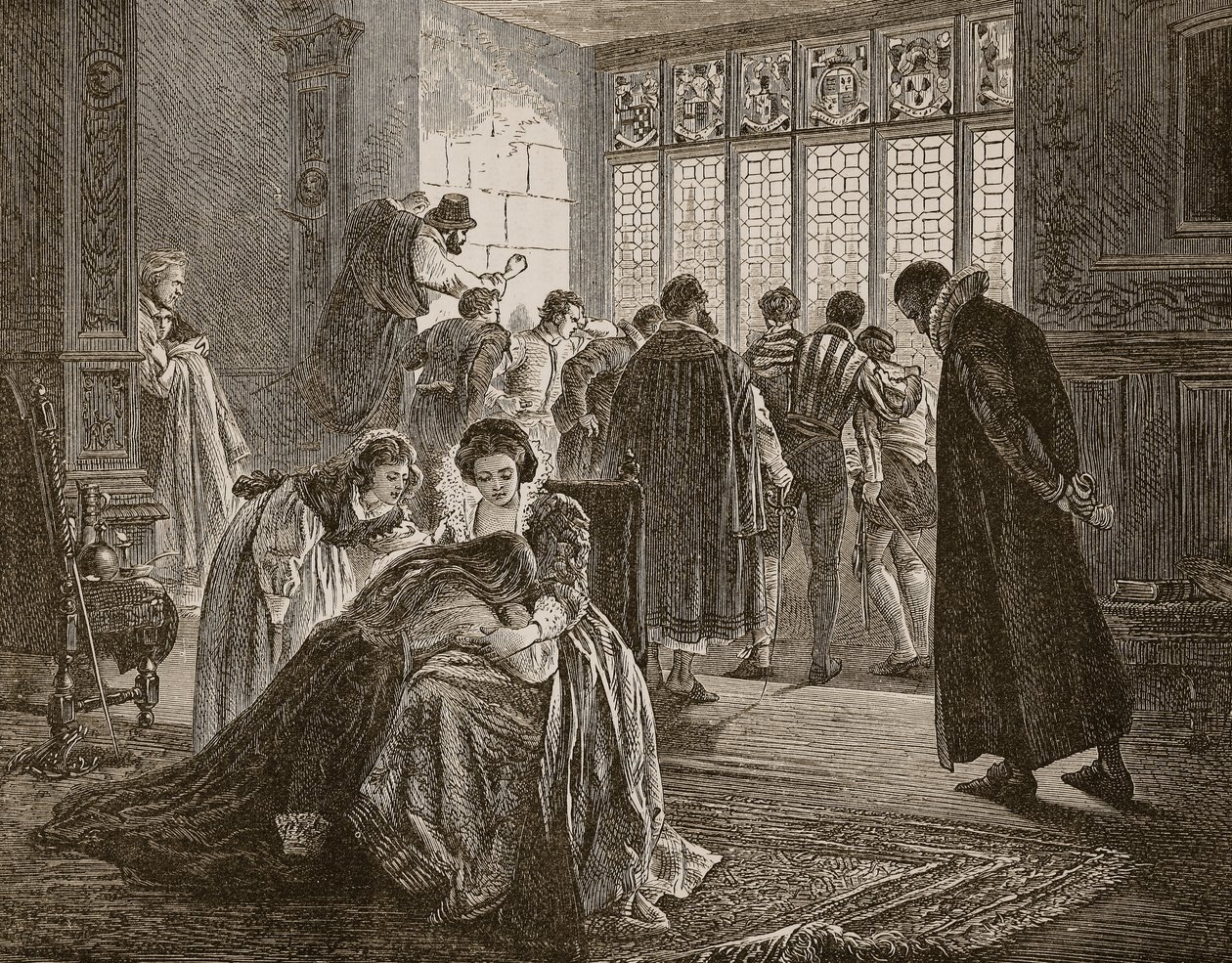 De Engelse ambassade tijdens het bloedbad van St. Bartholomeus, illustratie uit 