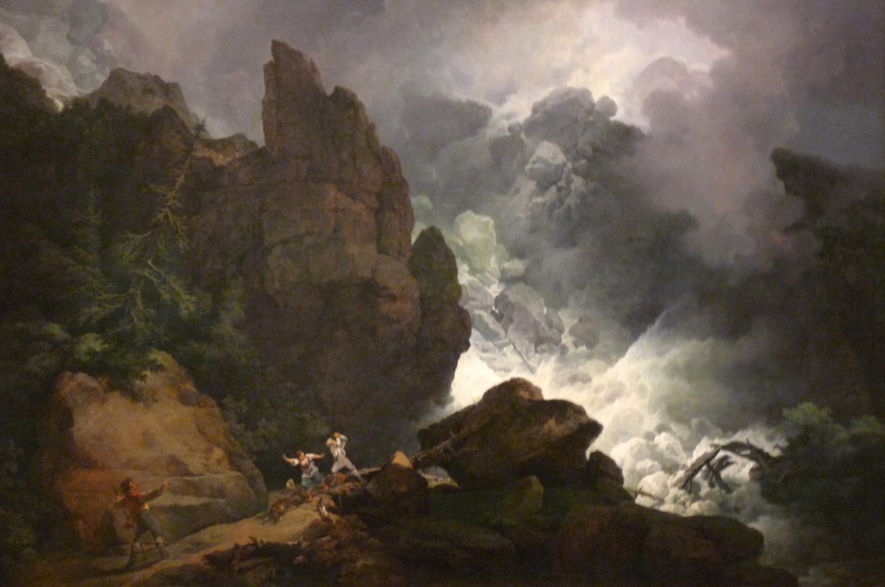 Een lawine in de Alpen door Philip James de Loutherbourg