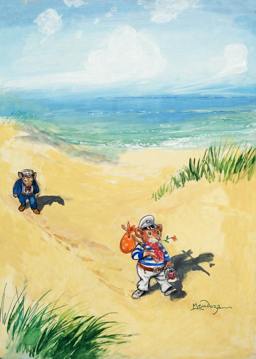 De stadsmuis en de plattelandsmuis (gouache op papier) door Philip Mendoza