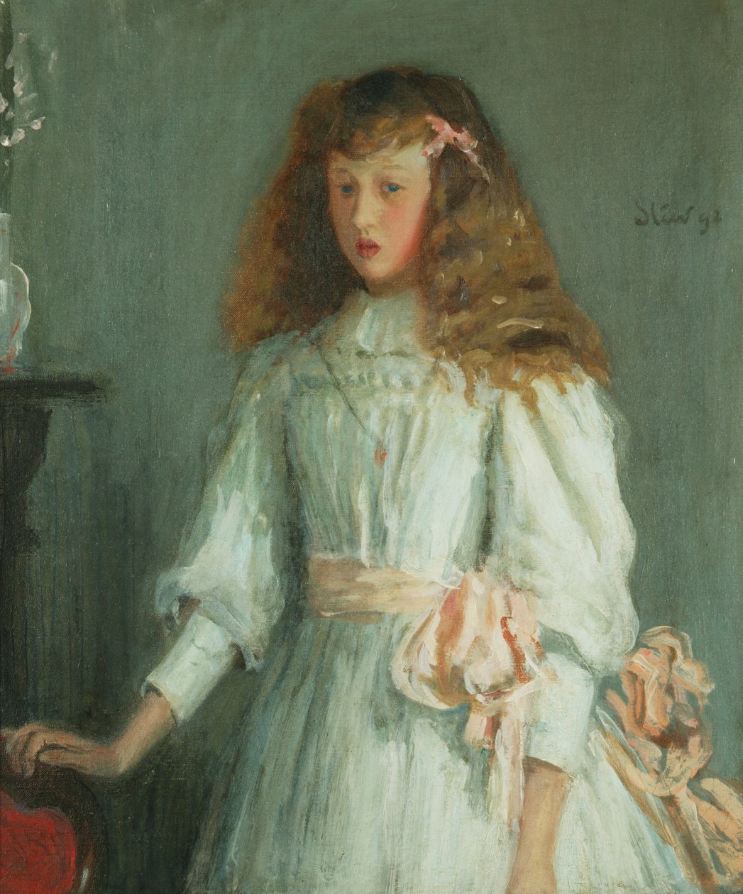 Een Jong Meisje in een Witte Jurk door Philip Wilson Steer