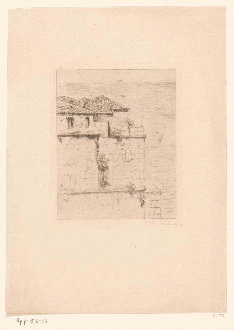 Oud Turks fort in Algiers door Philip Zilcken (signed by artist)