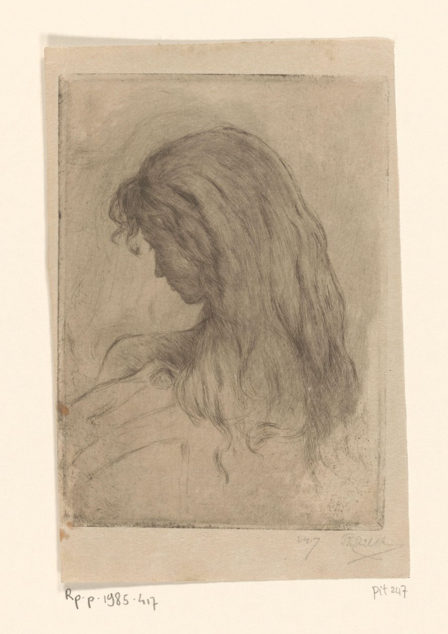 Vrouw met lang haar, op de rug gezien door Philip Zilcken (signed by artist)