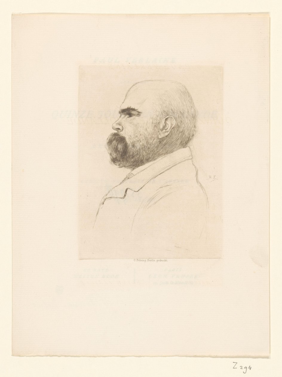 Portret van Paul Verlaine door Philip Zilcken