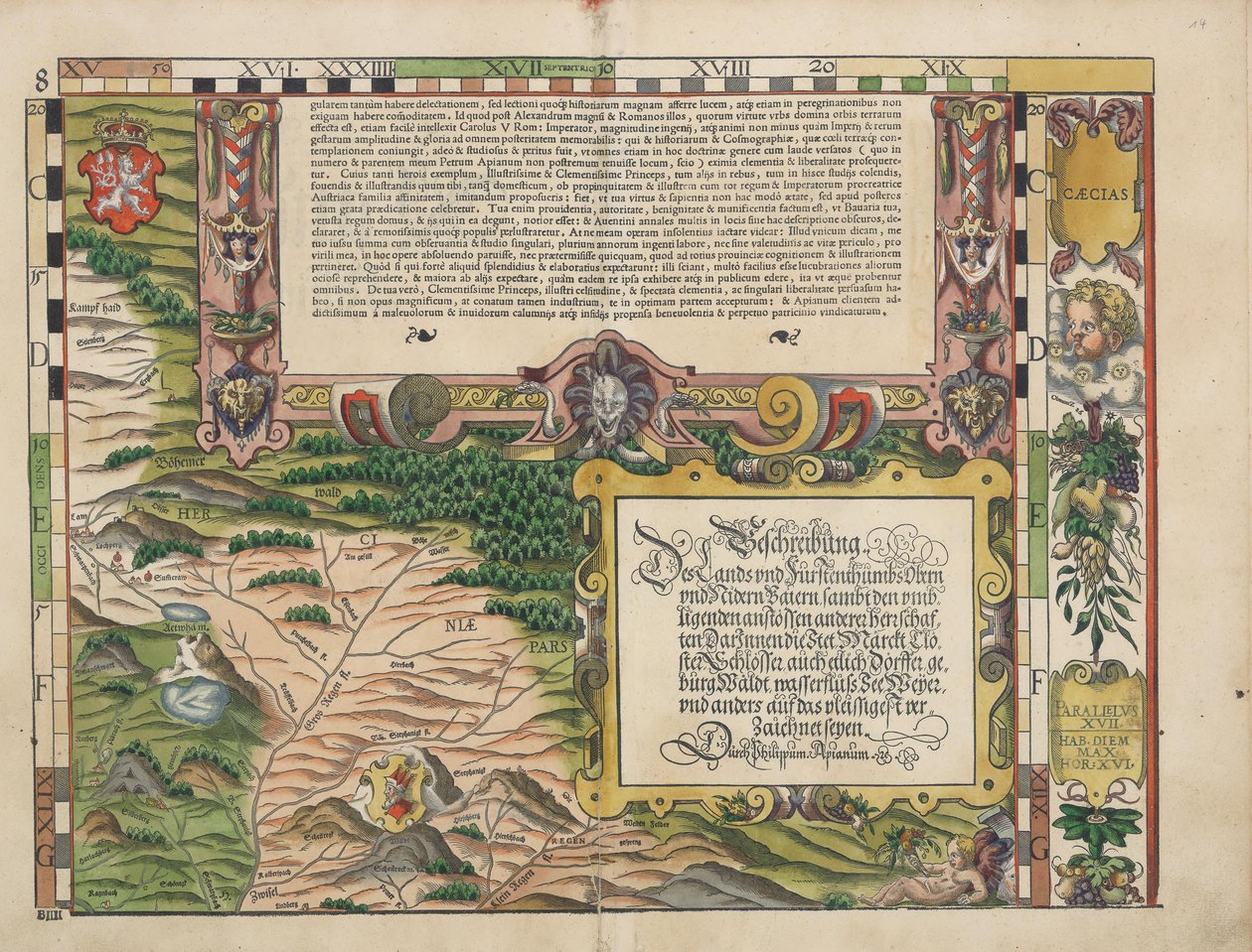 Beierse landkaarten van 1568 (Tafel 8) door Philipp Apian