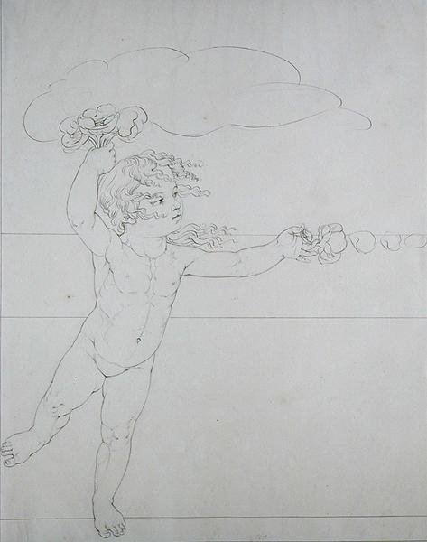Genie met een roos, een studie voor De ochtend, 1803 door Philipp Otto Runge