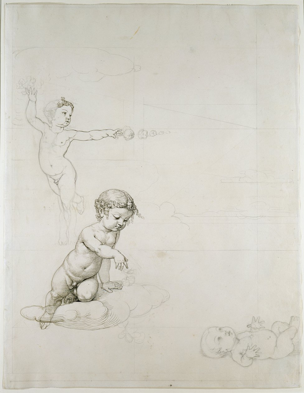 De twee rozengeesten en de baby in het veld, 1807-08 door Philipp Otto Runge