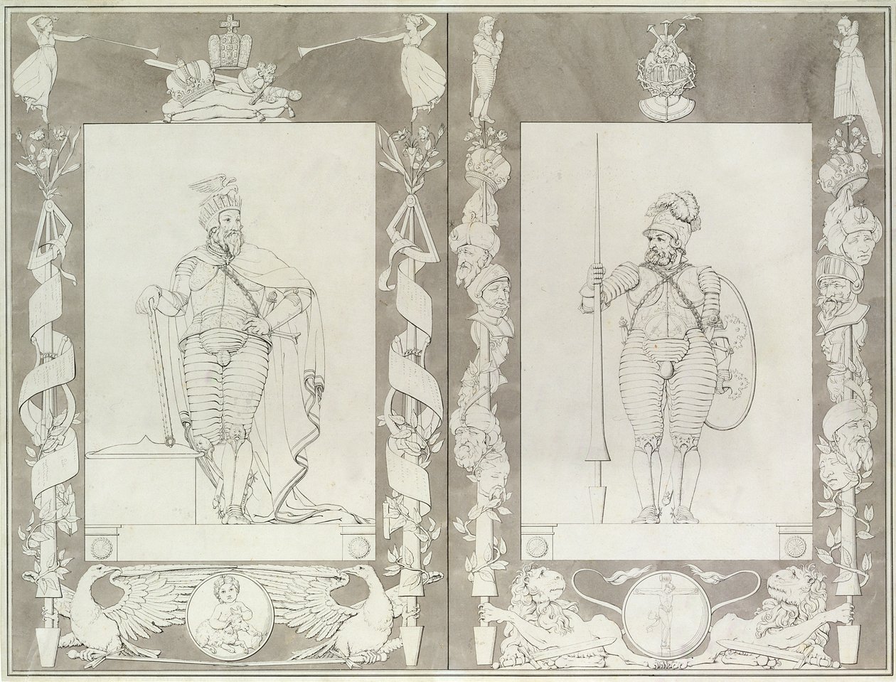 Karel de Grote (742-814) en Heymon, 1804-5 door Philipp Otto Runge