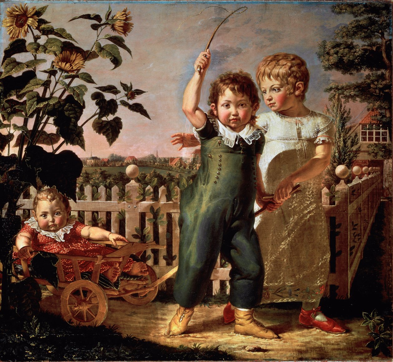 Portret van de kinderen Hulsenbeck Schilderij door Philipp Otto Runge (1777-1810) 1805 Zon. 130,5x140,5 cm Hamburg, Kunsthalle door Philipp Otto Runge