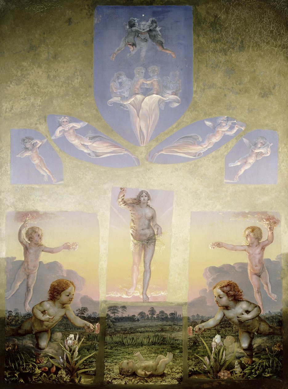 De Ochtend (tweede versie), c.1808-9 door Philipp Otto Runge