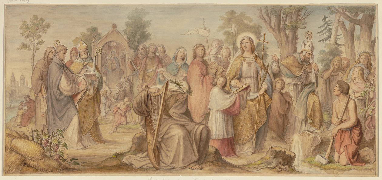 De invoering van de kunsten in Duitsland door het christendom door Philipp Veit