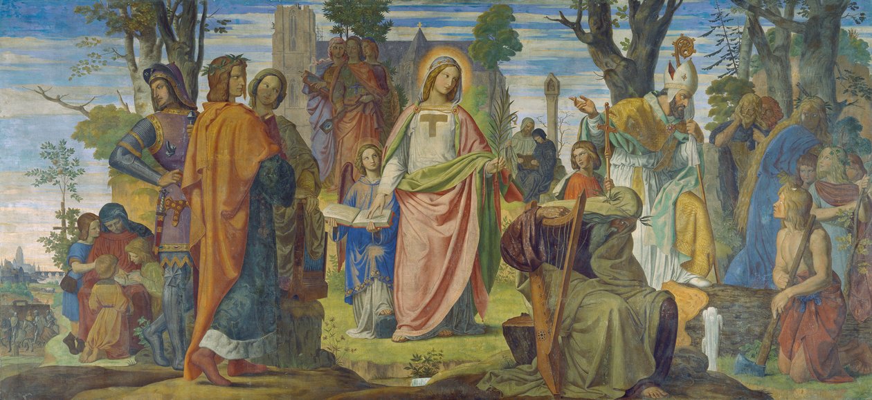 De invoering van de kunsten in Duitsland door het christendom door Philipp Veit