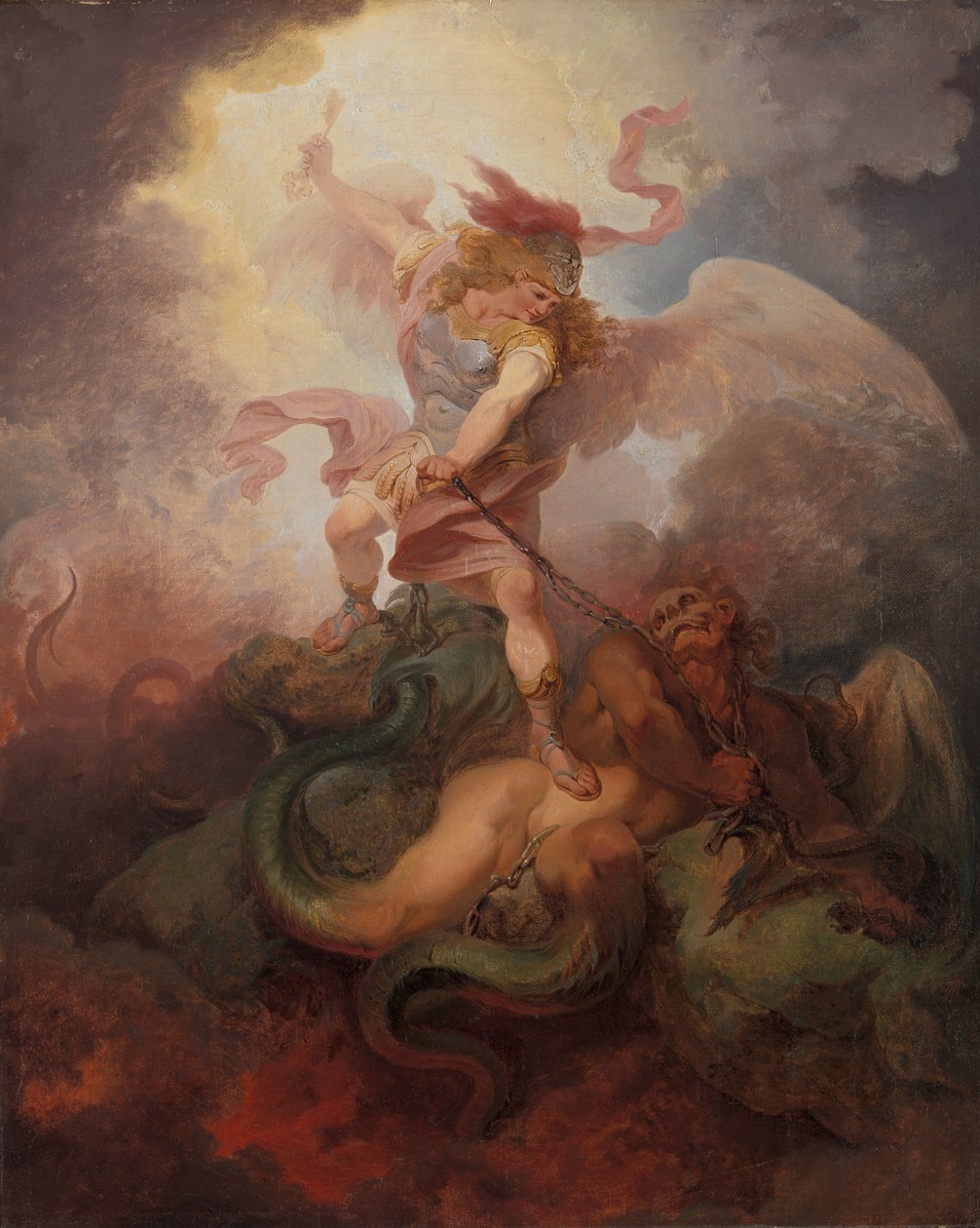 De Engel die Satan Bindt door Philippe-Jacques de Loutherbourg