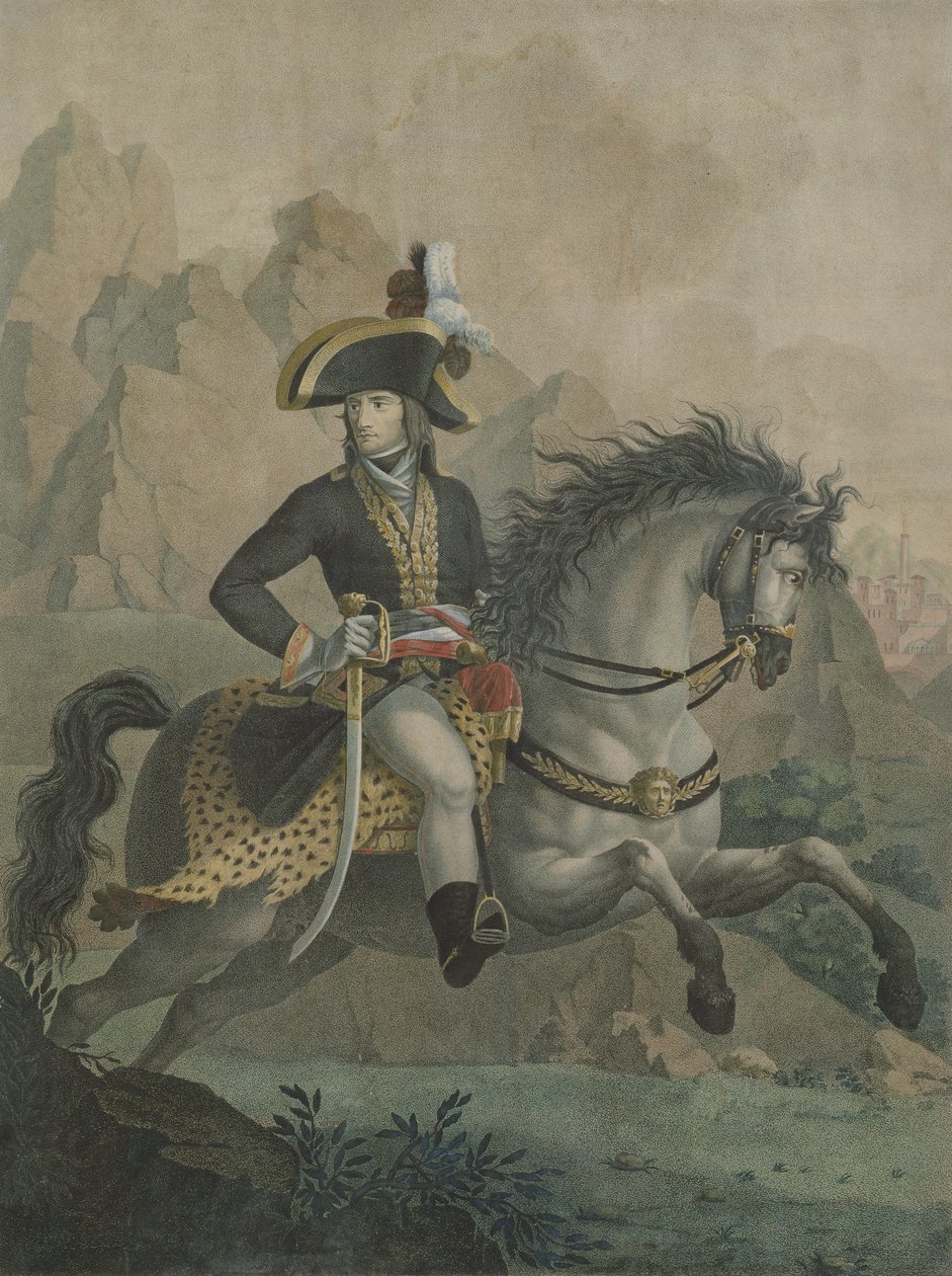 Bonaparte (1769-1821) 1e Consul, naar een schilderij van Andrea Appiani (1754-1817) gegraveerd door J.J.F. Tafsaert door Philippe Auguste Hennequin